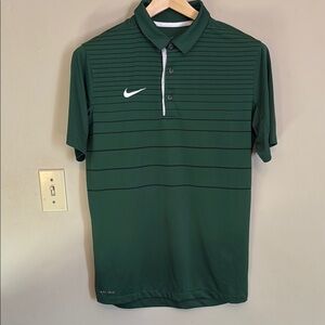 NWOT Nike Green Performance Polo Shirt with Stripes